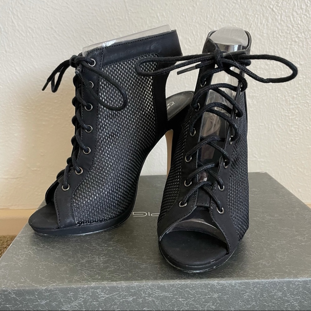 Scene by shoedazzle black mesh heels